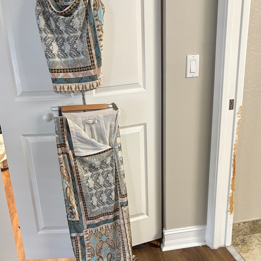 bishop + young tank and skirt set - Blue and Cream